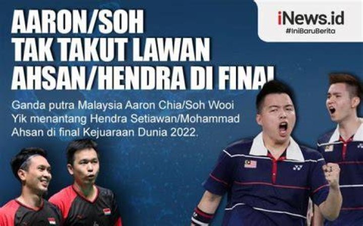 Infografis Aaron/Soh Tak Takut Lawan Ahsan/Hendra di Final Kejuaraan