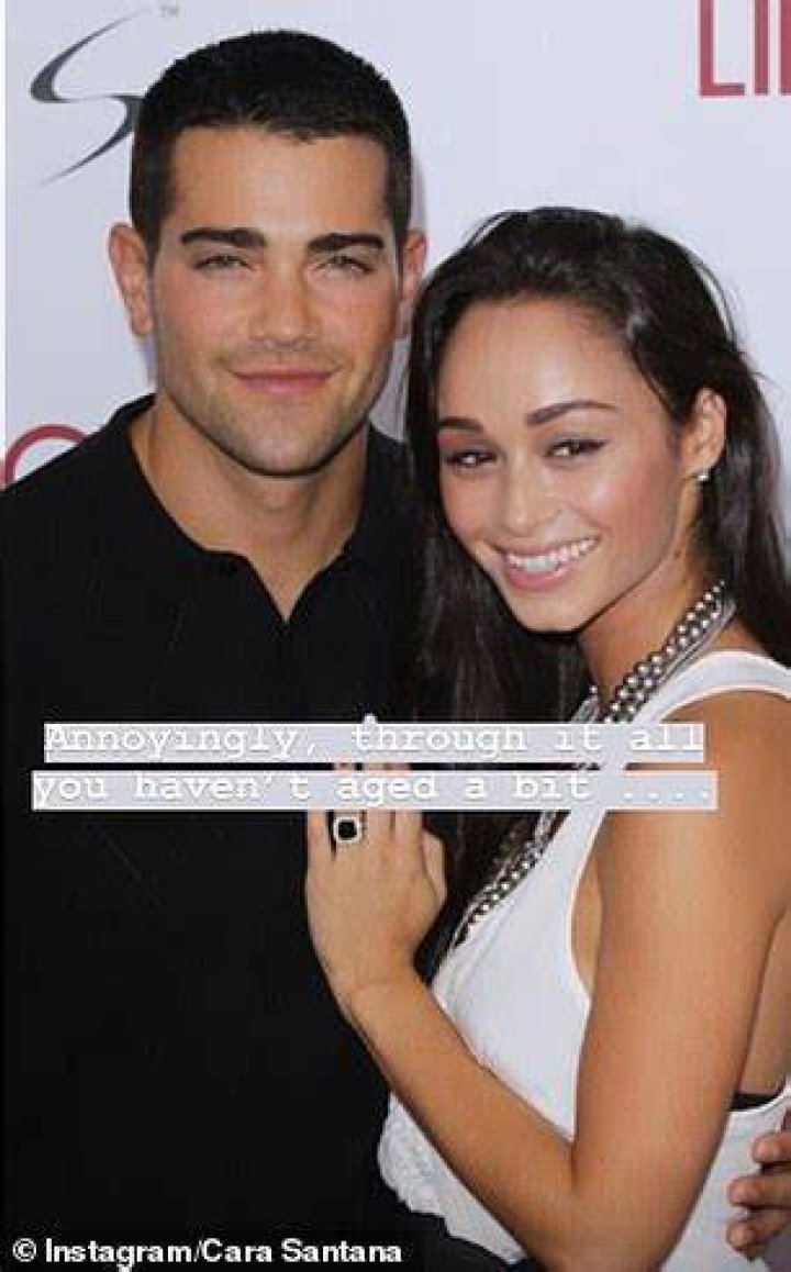 Jesse Metcalfe looks smitten as he wraps his arm around Cara Santana