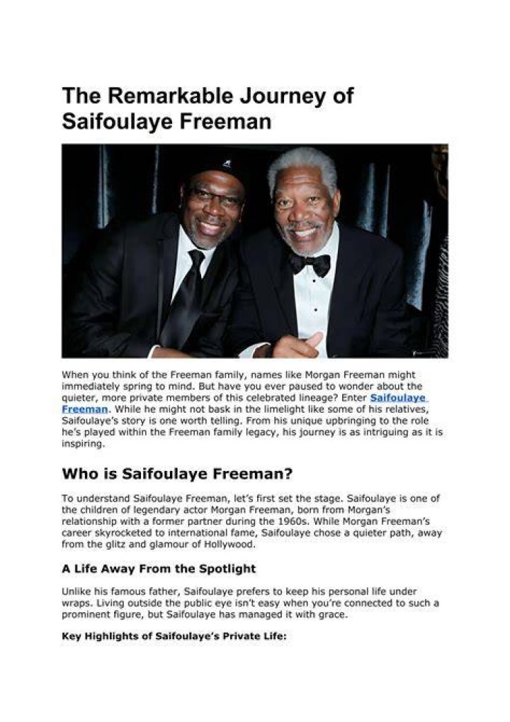 Saifoulaye Freeman Was a StayAtHome Dad Facts about Freeman