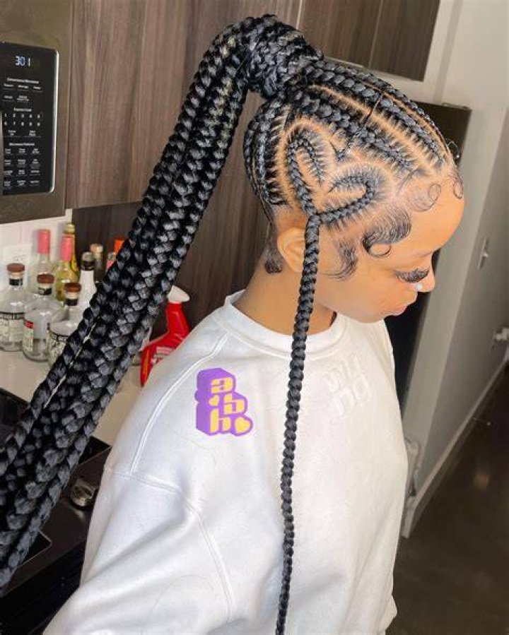 Stitch braid with heart Pretty braided hairstyles, Quick braided
