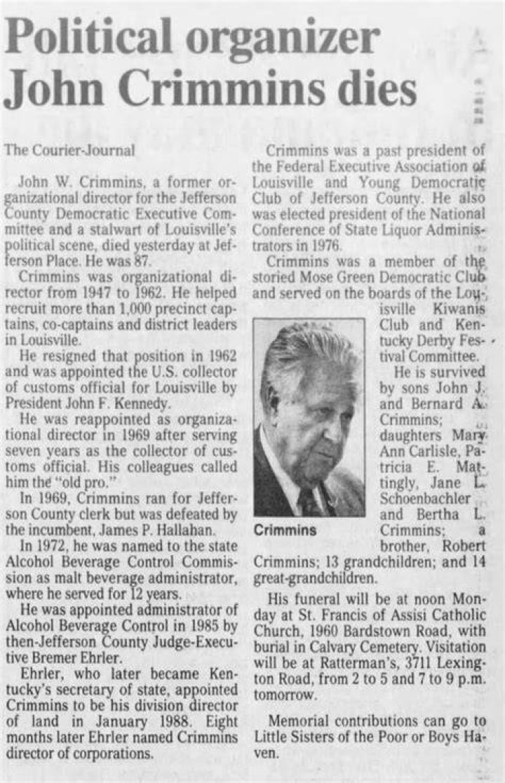 Update News John Crimmins Death John Crimmins Oakland NE has died