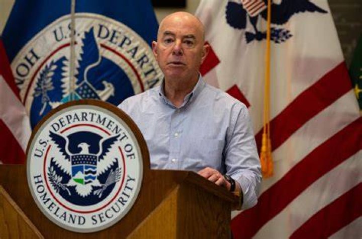 U.S. Homeland Security Secretary Alejandro Mayorkas and his wife, Tanya